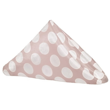Your Chair Covers 20 Inch Satin Cloth Napkins Blush White Polka Dots Pack Of 10 For Wedding Party Birthday Patio Etc