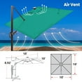 thumbnail image 5 of SUNNYOUTDOOR 10'x10' Deluxe Cantilever Umbrella Sunbrella Cover Umbrella Patio Umbrella Garden Outdoor (Teal), 5 of 6