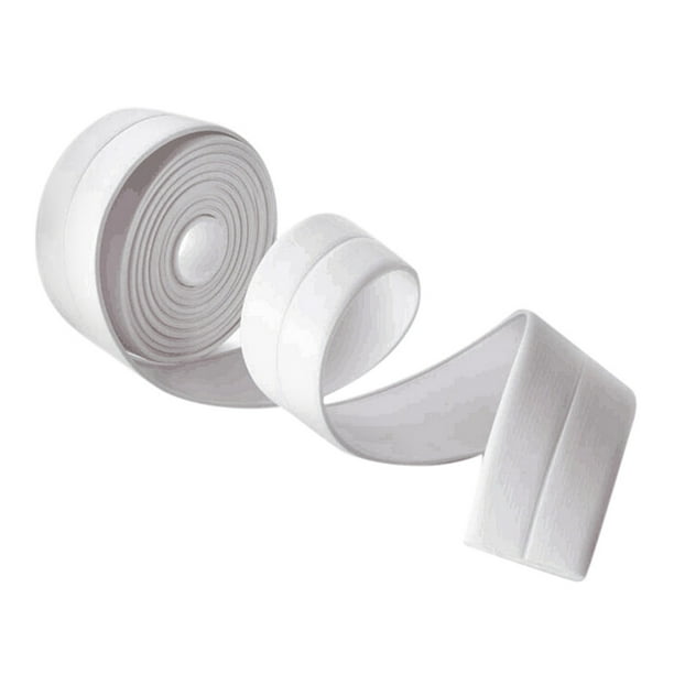 Cinta selladora de PVC para paredes, impermeable y antimohos, cinta autoadhesiva para cocinas, baños, fregaderos, cocinas y mesas, 3,2 m x 2,2 cm, blanca, 97 g, fácil de limpiar e instalar