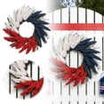thumbnail image 2 of Patriotic Wreath for Front Door - Red White and Blue American Flag Wreath with Artificial Wheat, Independence Day Memorial Day Summer Wreath for Window Wall Indoor Outdoor Holiday Decoration, 2 of 8