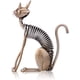thumbnail image 1 of RV Escultura de gato Metal Hierro Hogar Arte Artesanía Decoración Adornos de mobiliario, sentado Rojo Verde, 1 of 5