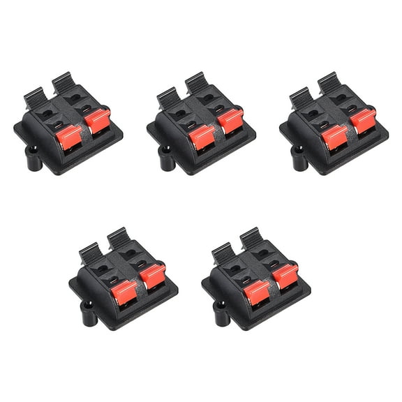 2 Row 4 Way Spring Speaker Terminal Clip Push Release Connector Terminals Strip Block WP4-03 5Pcs