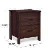 thumbnail image 3 of GDF Studio Titeca Contemporary 2 Drawer Nightstand, Walnut, 3 of 9