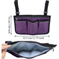 thumbnail image 2 of KAIYANG Bolsa de almacenamiento para silla de ruedas, bolsa para apoyabrazos de silla de ruedas, bolsa de tela no tejida para silla de ruedas (púrpura) Púrpura, 2 of 5