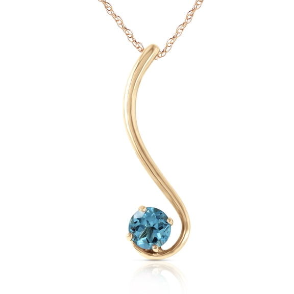 Galaxy Gold 14k 18" Yellow Gold Necklace with Natural Blue Topaz
