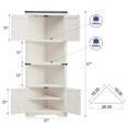 thumbnail image 6 of T4TREAM Farmhouse Tall Corner Storage Cabinet with Barn Door & Adjustable Shelves for Bathroom Living Room, White, 6 of 8