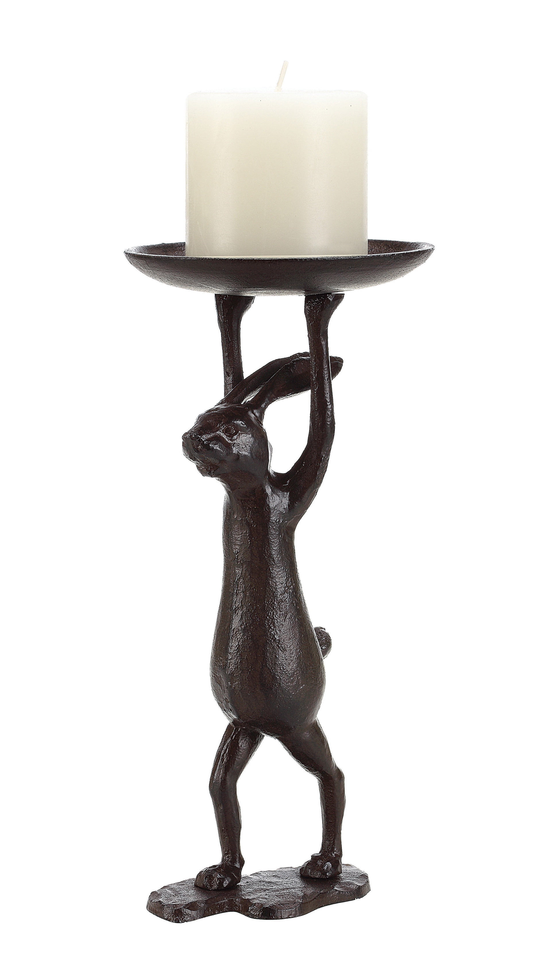 Creative CoOp Iron Rabbit Candleholder