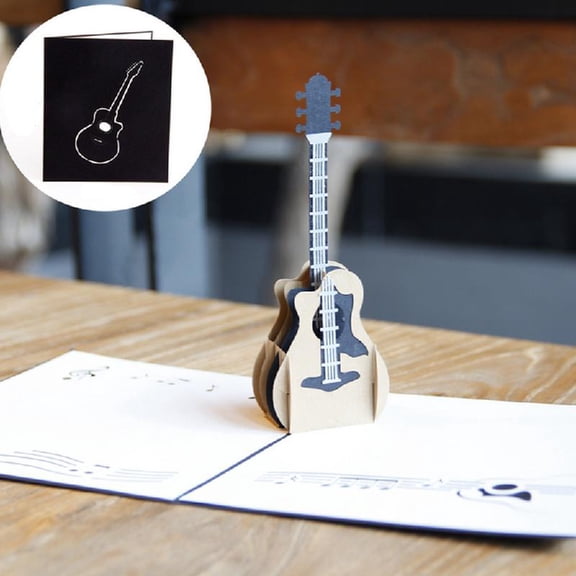 3D for Pop Up Guitar Greeting Card for Congratulations Music Lovers Happy Birthd