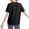 thumbnail image 5 of tarylea Workout Tops for Women Short Sleeve Crew Neck Slit Hem T-Shirt Casual Loose Comfy Summer Yoga Athletic Tops, 5 of 6