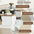 thumbnail image 3 of Pusnapku Lift Top Coffee Table, 31" Square Center Table with Sliding Door and Hidden Storage, Wood Fluted Accent Desk for Living Room, Home Office, 3 of 9