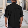 thumbnail image 5 of Men's Quick Dry Long Sleeve Shirt UPF 50+ Sun Protection Lightweight Breathable Fishing Hiking Casual Daily Camping Outdoor Travel Athletic Top with Pockets | TOPLIU,Black L, 5 of 9