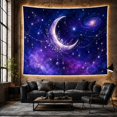 thumbnail image 6 of Moon Stars Night with Crescent Shades Soft Adorned, Nostalgic Vintage for Botanical Art Lovers, Botanical Wall Decor, Mother'S Day Gift, Tapestry Wall Hanging for Bedroom and Dorm, 6 of 7