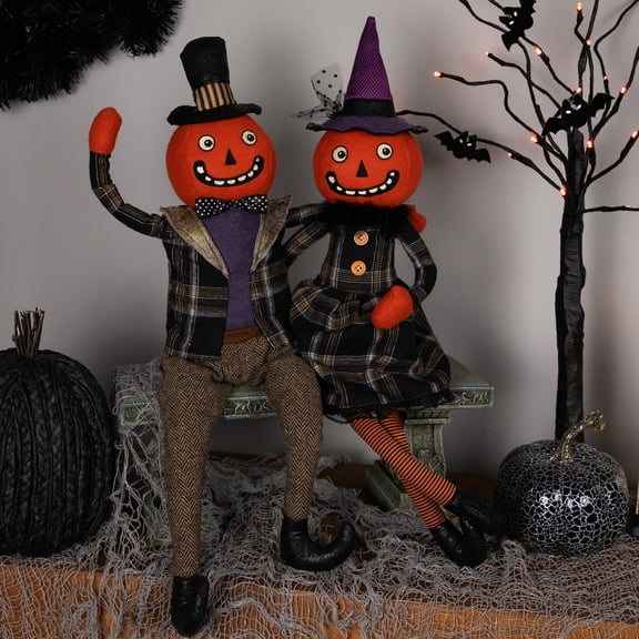 Northlight Jack-O-Lantern Couple Halloween Figures - 24" - Set of 2