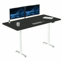 VIVO Electric Dual Motor 71” x 36” Standing Desk, Black Top, White Frame