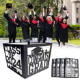 thumbnail image 1 of Fiudx Liquidación navideña Caja de decoración de flores para fiesta temática de graduación, 4 unidades, color negro, 1 of 7