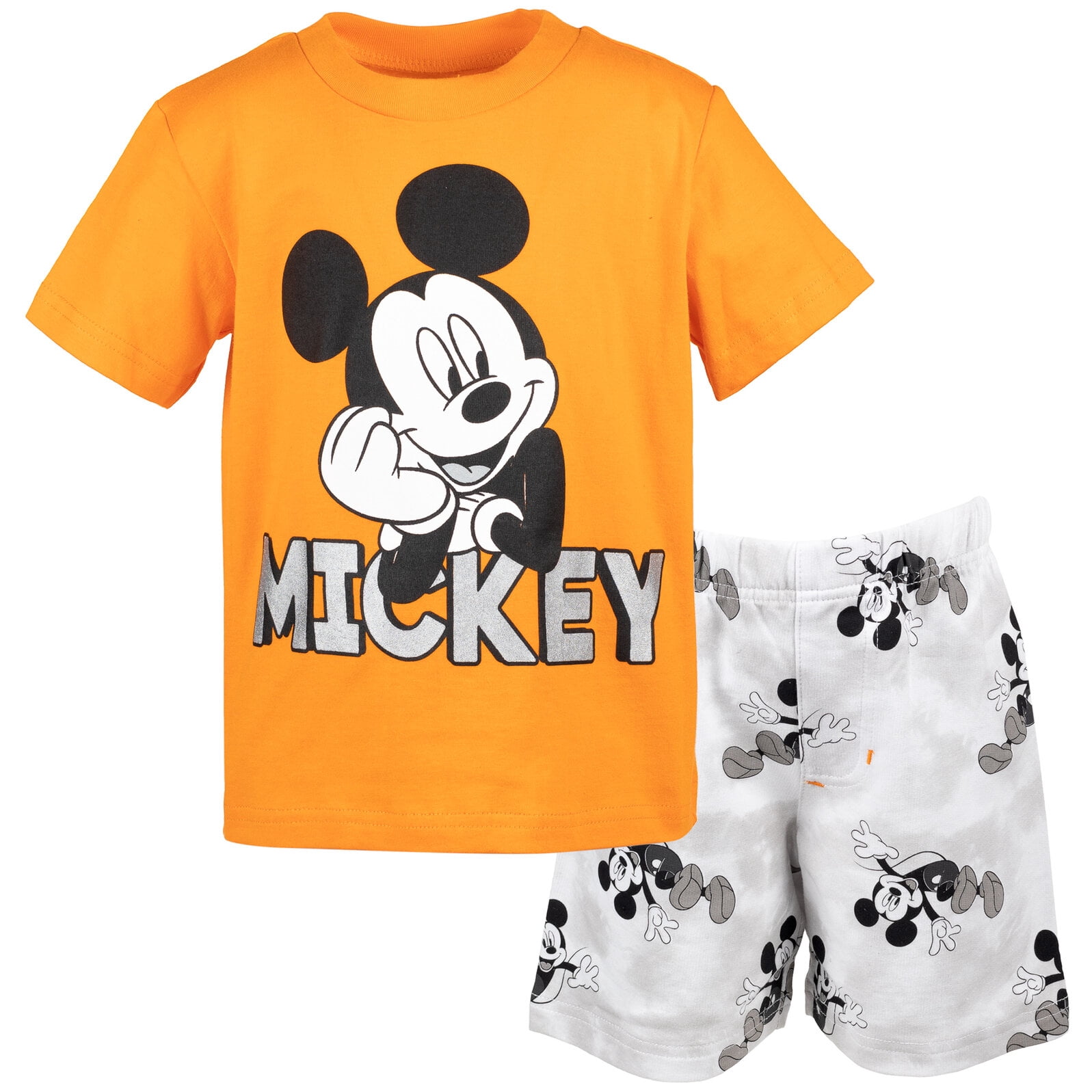 Disney Mickey Mouse Little Boys Graphic T Shirt French Terry Shorts