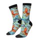 thumbnail image 1 of Fotbe Retro Seamless Flying Butterflies Calcetas Largas con Estampado para Hombre y Mujer – Calcetas de Compresión Transpirables y Elásticas, Viajar y Uso Diario Talla 5-11, 1 of 6