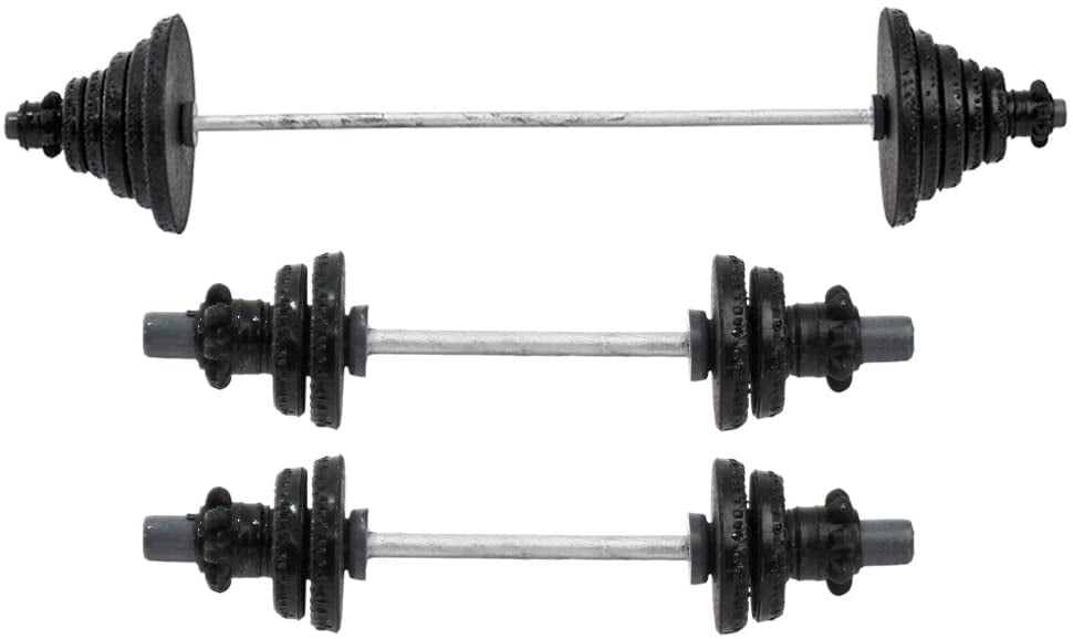 Opti Vinyl Barbell 100kg Weight Set Argos Discount Argos Dumbbell