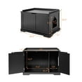 thumbnail image 3 of Gymax Cat Litter Box Wooden Enclosure Pet House Sidetable Washroom Storage Bench Black, 3 of 10