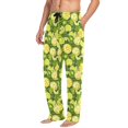 thumbnail image 2 of Green Lemon with Leaves joogoo Men's Pajama Pants Cotton Long Sleepwear Lounge Pants M, 2 of 7