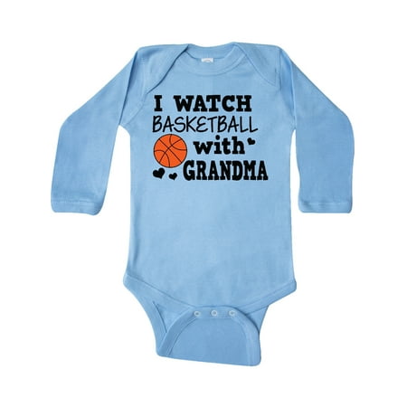

Inktastic I Watch Basketball with Grandma Gift Baby Boy Long Sleeve Bodysuit