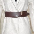thumbnail image 3 of IQOGKRN Women's Wide Elastic Waist Belt with Gold Pin Buckle Stretchy Corset-Style Sash for Dresses Coffee One Size, 3 of 3