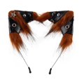 thumbnail image 2 of Diadema con orejas de gato para Halloween, accesorio decorativo de moda para mascaradas Rojo marrón, 2 of 8