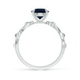 thumbnail image 2 of ANGARA Natural 1.6 ct Blue Sapphire and Diamond Ivy Scroll Engagement Ring in 14K White Gold for Women (Size-7mm) | September Birthstone, Anniversary, Jewelry Gift for Women | Natural Sapphire Ring, 2 of 9