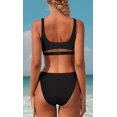 thumbnail image 3 of Sociala Bikini Set for Women Two Piece Swimsuits Mid Waisted Adjustable Wide Straps Belt Backless, 3 of 3