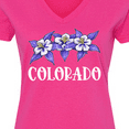 thumbnail image 4 of Inktastic Colorado Columbine Flowers Women's V-Neck T-Shirt, 4 of 5