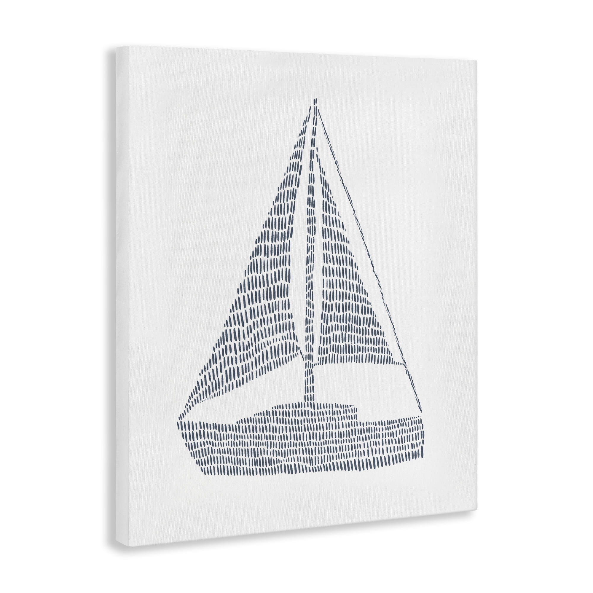 Stupell Industries Minimal Sail Boat Coastal Painting Gallery Wrapped Canvas Art Print Wall Art, 24 x 30