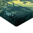 thumbnail image 2 of Ambesonne Nature Fitted Sheet, Mist Forest Trees Scene, Twin Size, Hunter and Green, 2 of 3