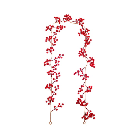 6 FT Christmas Berry Garland - Red Berry Vine, Fall Decor, Christmas Thanksgiving Garland, for Mantle Fireplace Front Door, Christmas Decorations - Red A