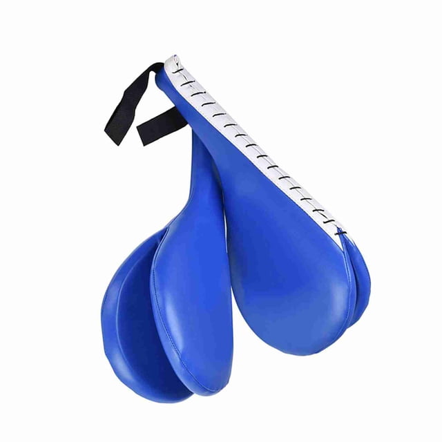 Almohadillas para patadas, taekwondo almohadilla de ataque de doble patada mejoran la velocidad, la precisión y la fuerza con correa para la muñeca para patadas altas y Bajas