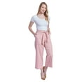 thumbnail image 2 of Seven7 Women's Lightweight Belted 26" Inseam Wide Leg Pants w/ Pockets (Mellow Rose, 14), 2 of 3