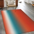 thumbnail image 3 of Bohemian Gradient Red Washable Area Rugs 3'x5', Modern Minimalist Red Blue Ocean Beach Low Pile Throw Living Room Rug Non-Slip Sturdy Edge Binding Carpet for Indoor Entryway Bedside Kitchen, 3 of 9