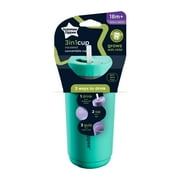 Tommee Tippee 3-in-1 Insulated Toddler Convertible Cup, 18m+, 10oz, Spill-Proof, Green, 1 Pack