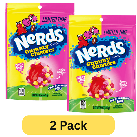 Nerds Gummy Clusters Candy - Cherry Lemonade - Limited Time - 8 oz, Pack of 2