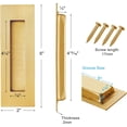 thumbnail image 2 of Malimali Recessed Finger Flush Pulls for Pocket, Sliding Barn Door - Brushed Gold Stainless Steel Rectangular Door Pulls (2 Pack) 6 Inch, 2 of 7