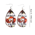 thumbnail image 2 of Christmas Wooden Printed Drop Earrings for Unique Holiday Style, 2 of 5