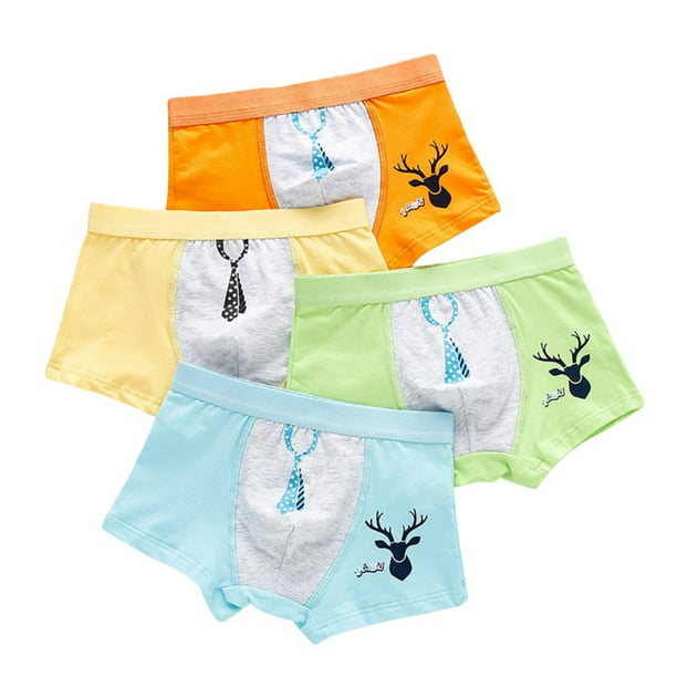 Wisremt - 4Pcs Boys Underwear Children Cartoon Animal Print Cotton Panties  Boxer Briefs Shorts Toddler Kids Bottoms - Walmart.com - Walmart.com