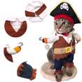 thumbnail image 6 of Pirate Costume Set Pet Dog Cat Halloween Christmas YingMart Cosplay Hat Shirt Outfit (PirateCostumeTransformationOutfit, S), 6 of 9