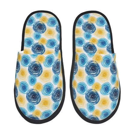 Balery Circular Slient Indoor Furry Fleece Comfort House Shoes Soft Non-Slip Home Shoes Cotton slippers House Slippers-- Large