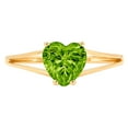thumbnail image 2 of 1 ct Heart Cut Natural Peridot Solitaire Engagement Ring for Women in 14K Yellow Gold, 2 of 2