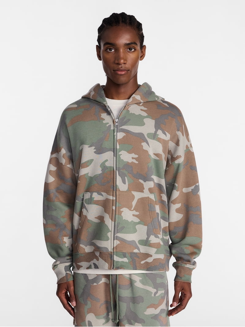No Boundaries Boxy Oversized Fit Fleece Zip Hoodie Sweatshirt with