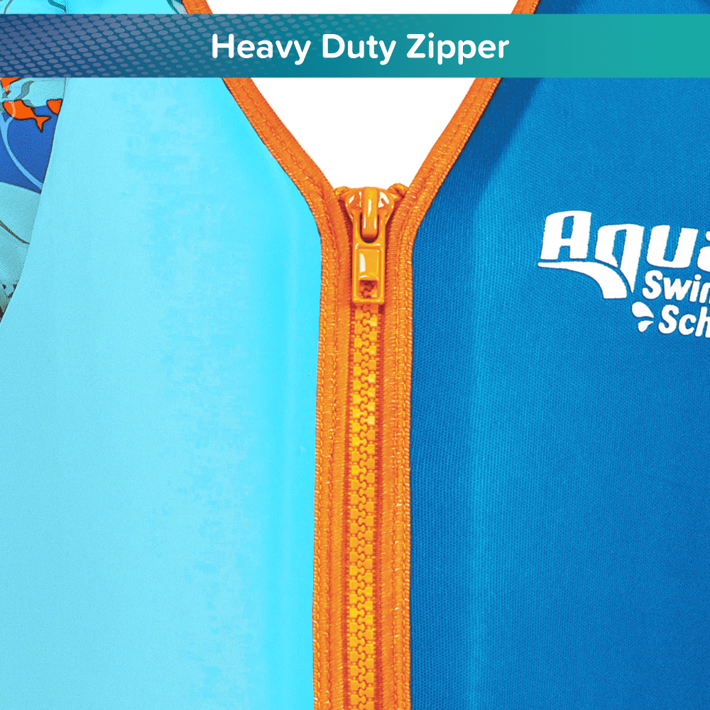 (2 pack) Aqua SwimSchool Grow-with-Me Swim Vest, Ages 3-6, Blue Shark