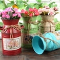 thumbnail image 2 of SIEYIO Vintage Iron Flower Arrangement Vase Retro Metal Bucket Jugs Home Office Festival Decoration Country Style Home Decor, 2 of 16