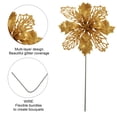 thumbnail image 3 of Uxcell 6.3" Artificial Flowers, 12 Pcs Shiny Artificial Fake Flower with Stems Crafts for Christmas, Gold, 3 of 7
