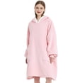 thumbnail image 4 of Couverture Portable à Capuche pour Femmes en Molleton, Sweat à Capuche Chaud et Confortable avec Poche Rose Taille Unique, 4 of 7
