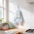 thumbnail image 4 of Huzdenx 2 Pack Cute Rabbit Shaped Hanging Hand Towels, Thick Coral Fleece Absorbent Wash Cloths for Kitchen & Bathroom Home Decor, 4 of 4
